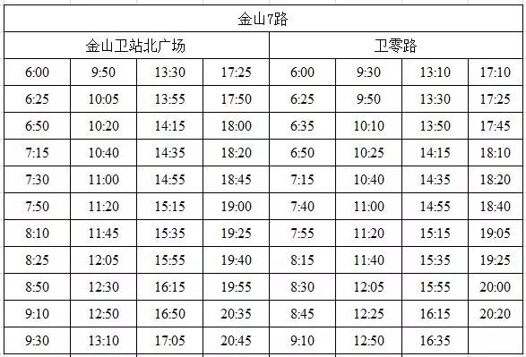 金山3路最新时刻表全面解析