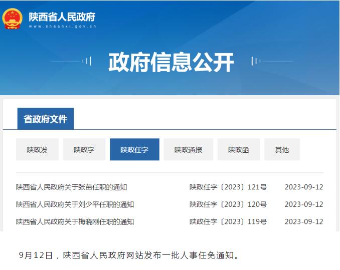 陕西省委人事任免动态更新